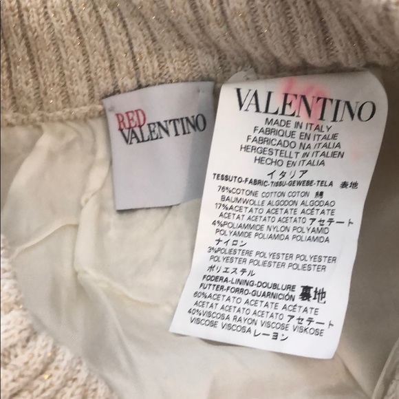 RED Valentino Cream Gold Knit Skirt - Picture 3 of 6